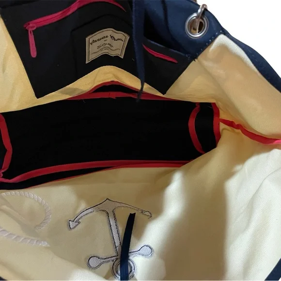 Thirty-One Anchor Canvas Tote - Navy and Cream - Picture 5 of 7